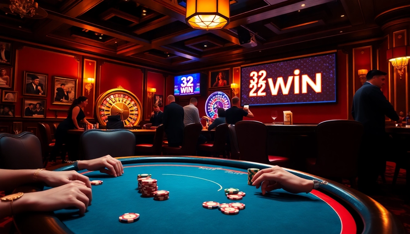Experience the thrill of winning with a vibrant casino table scene showcasing expert play and the spirit of 32 win.